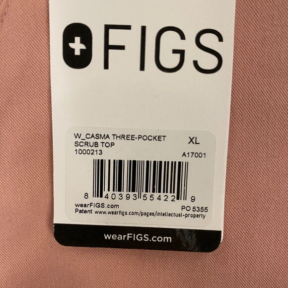 Figs Womens Casma Three Pocket Scrub Top size XL Pink Sand NEW - Picture 2 of 6